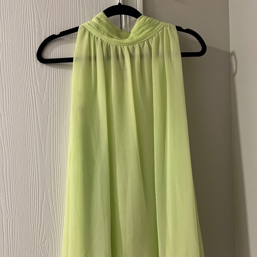 Chartreuse mini dress